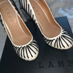 LAMB black and white high heels